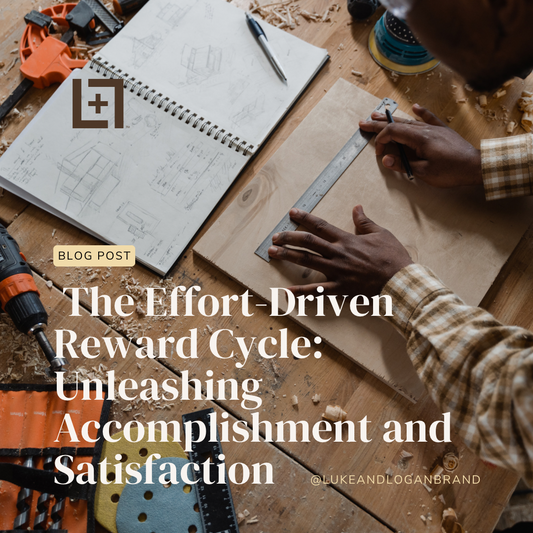 Title: the effort driven reward cycle. Man measuring and working in a workshop